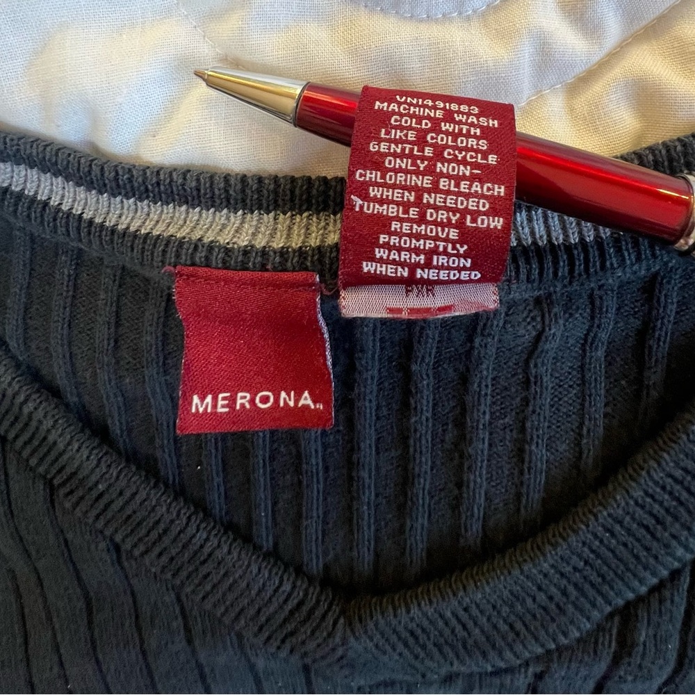 Merona Men's Dark Gray V-Neck Sweater - Picture 4 of 5